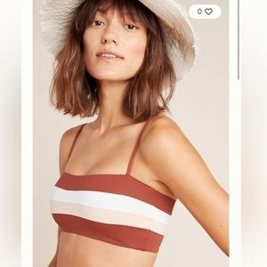 L*Space Womens Size Medium Rebel Stripe Bandeau Bikini Top